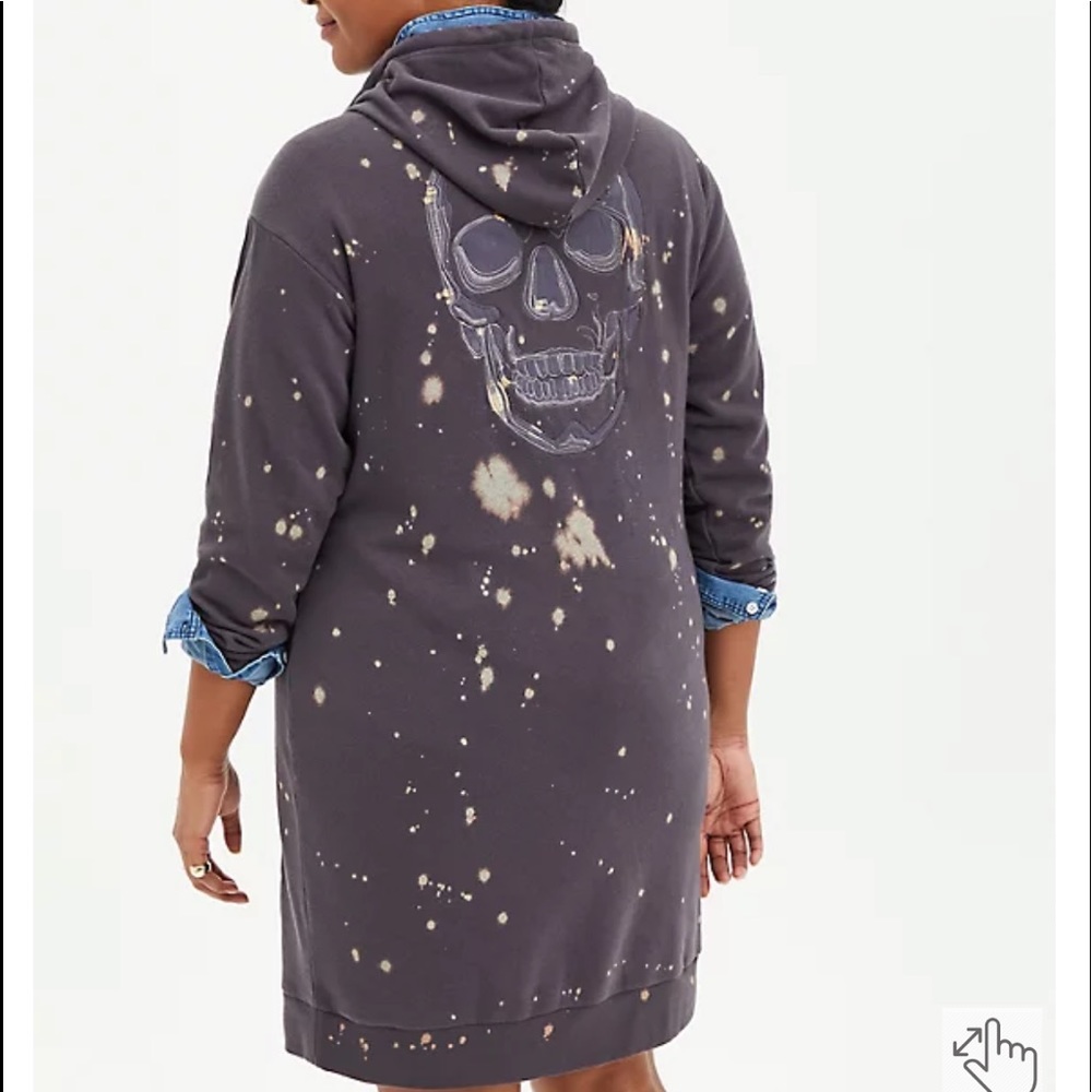 ☠️NWT Torrid LoveSick Skull Fleece Sweatshirt Hoodie Dress☠️